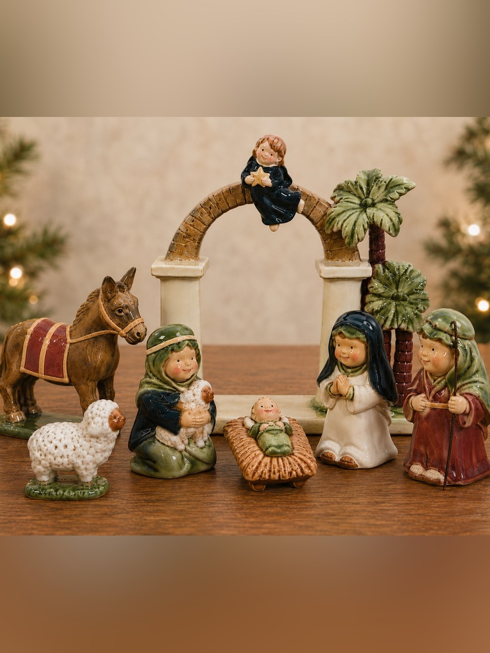 JCPenney Home Collection Children’s Porcelain Nativity Set 8 Piece New in Box